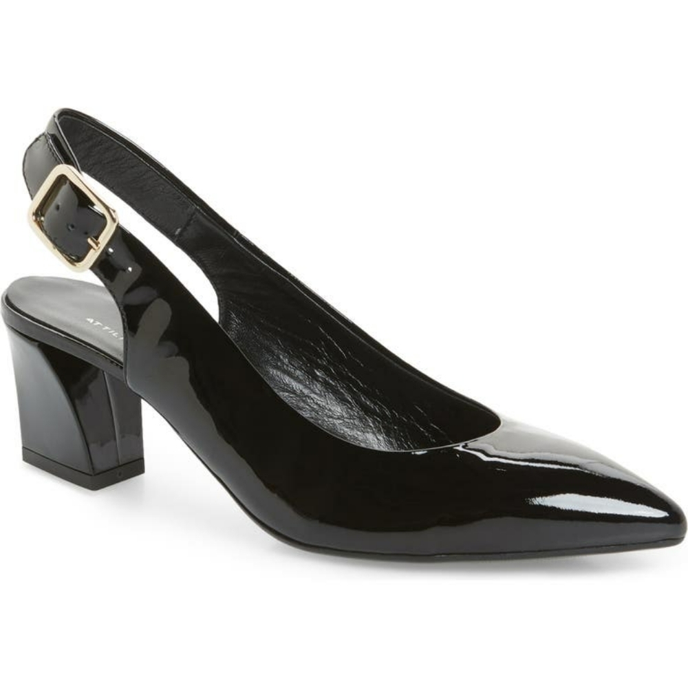 AGL slingbacks black patent leather